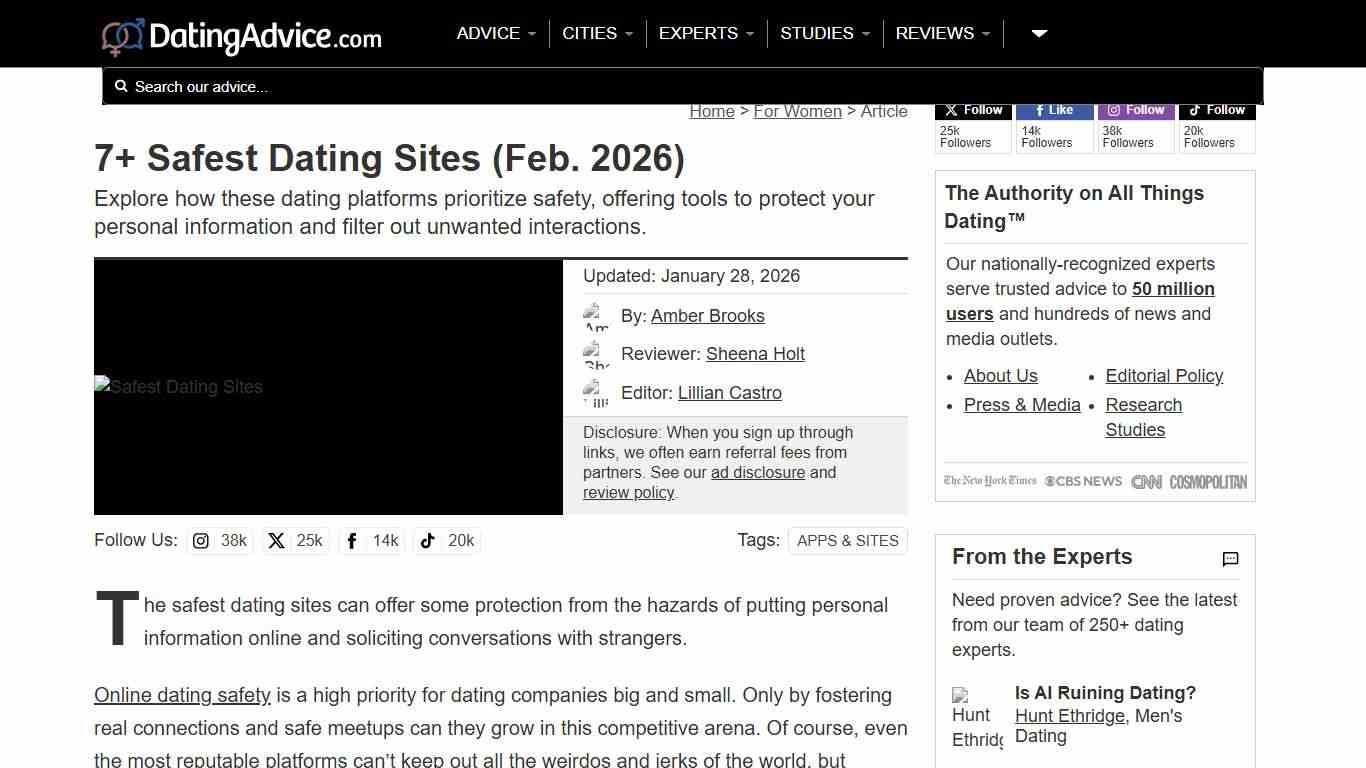 12 Safest Dating Sites (Feb. 2026)